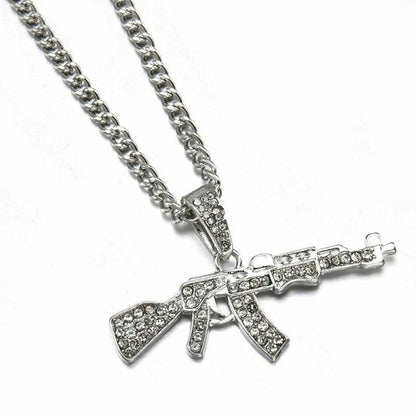 Necklace Gun Pendant Diamond