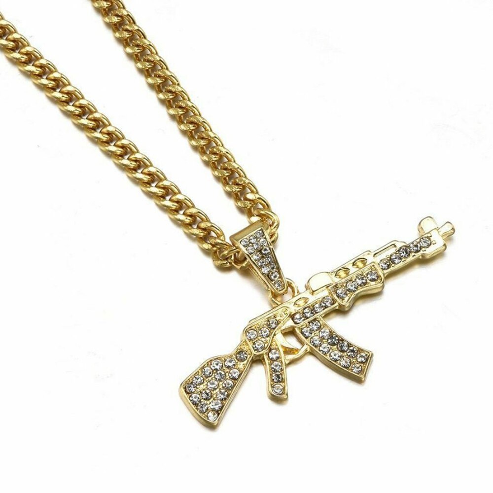 Necklace Gun Pendant Diamond